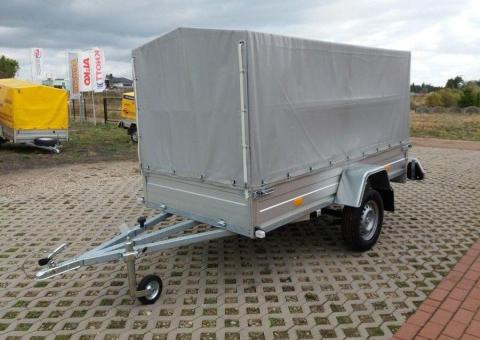 PRZYCZEPA EURO A-750 E2 265x125x35 OTWIERANA BURTA Z PRZODU I PLANDEKA